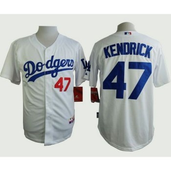 Dodgers #47 Howie Kendrick White Cool Base Stitched MLB Jersey Dodgers #47 Howie Kendrick White Cool Base Stitched MLB Jersey