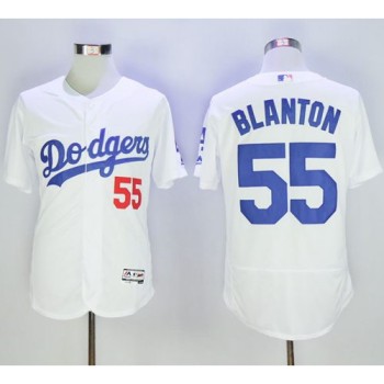 Dodgers #55 Joe Blanton White Flexbase Authentic Collection Stitched MLB Jersey Dodgers #55 Joe Blanton White Flexbase Authentic Collection Stitched MLB Jersey