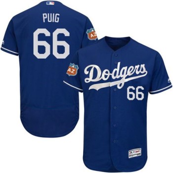 Dodgers #66 Yasiel Puig Blue Flexbase Authentic Collection Stitched MLB Jersey Dodgers #66 Yasiel Puig Blue Flexbase Authentic Collection Stitched MLB Jersey
