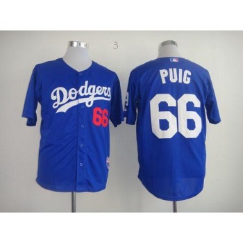 Dodgers #66 Yasiel Puig Light Blue Cool Base Stitched MLB Jersey Dodgers #66 Yasiel Puig Light Blue Cool Base Stitched MLB Jersey