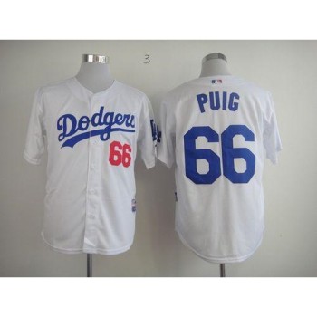 Dodgers #66 Yasiel Puig White Cool Base Stitched MLB Jersey Dodgers #66 Yasiel Puig White Cool Base Stitched MLB Jersey