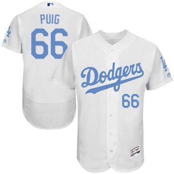 Dodgers #66 Yasiel Puig White Flexbase Authentic Collection 2016 Father's Day Stitched MLB Jersey Dodgers #66 Yasiel Puig White Flexbase Authentic Collection 2016 Father's Day Stitched MLB Jersey