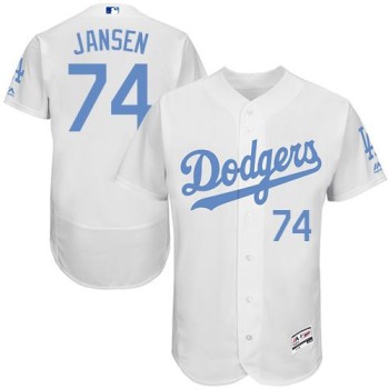 Dodgers #74 Kenley Jansen White Flexbase Authentic Collection 2016 Father's Day Stitched MLB Jersey Dodgers #74 Kenley Jansen White Flexbase Authentic Collection 2016 Father's Day Stitched MLB Jersey