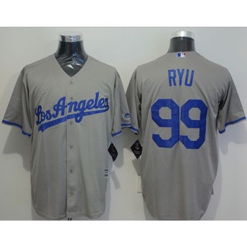 Dodgers #99 Hyun-Jin Ryu Grey New Cool Base Stitched MLB Jersey Dodgers #99 Hyun-Jin Ryu Grey New Cool Base Stitched MLB Jersey