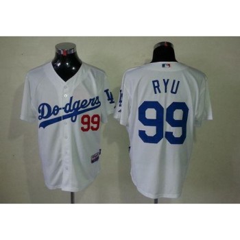 Dodgers #99 Hyun-Jin Ryu White Cool Base Stitched MLB Jersey Dodgers #99 Hyun-Jin Ryu White Cool Base Stitched MLB Jersey