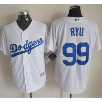 Dodgers #99 Hyun-Jin Ryu White New Cool Base Stitched MLB Jersey Dodgers #99 Hyun-Jin Ryu White New Cool Base Stitched MLB Jersey