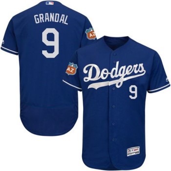 Dodgers #9 Yasmani Grandal Blue Flexbase Authentic Collection Stitched MLB Jersey Dodgers #9 Yasmani Grandal Blue Flexbase Authentic Collection Stitched MLB Jersey