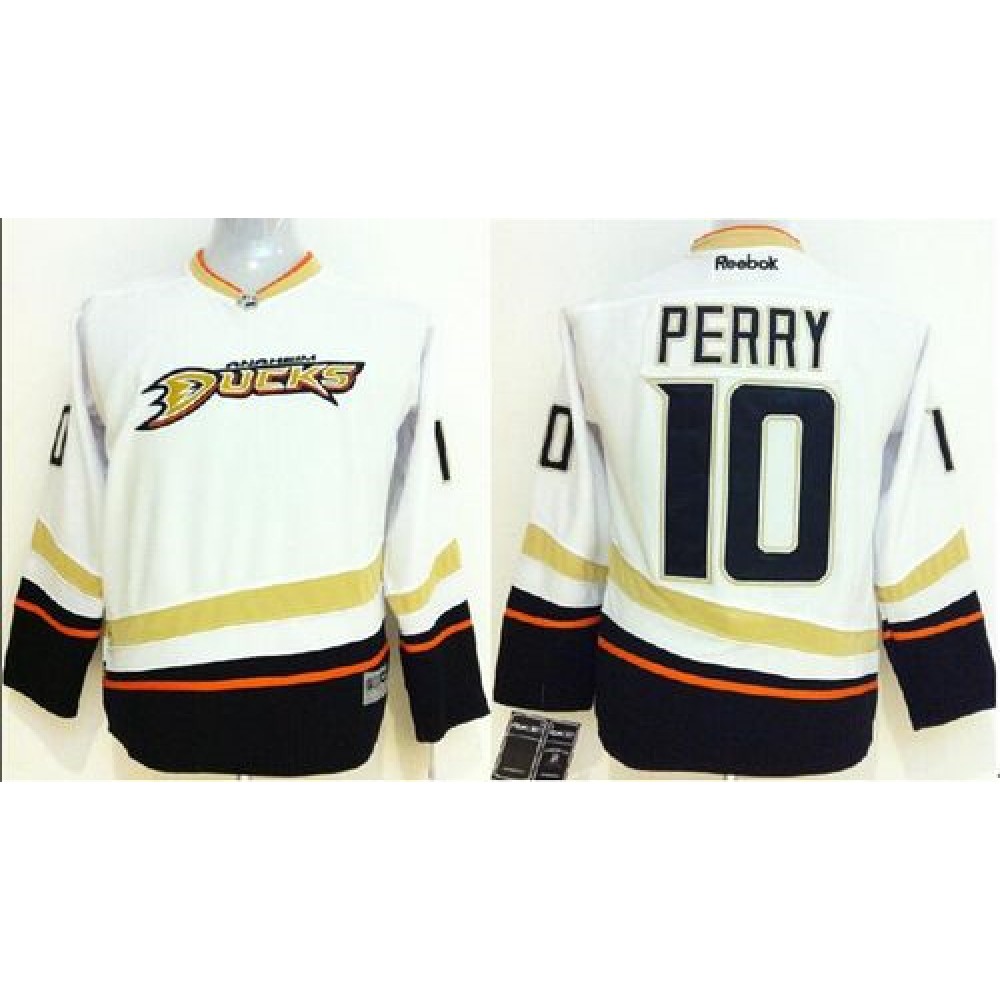 Ducks #10 Corey Perry White Youth Stitched NHL Jersey