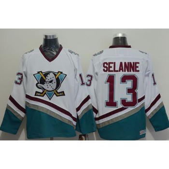 Ducks #13 Teemu Selanne White CCM Throwback Stitched NHL Jersey Ducks #13 Teemu Selanne White CCM Throwback Stitched NHL Jersey