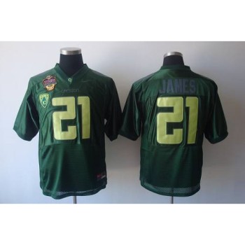 Ducks #21 LaMichael James Green Stitched NCAA Jersey