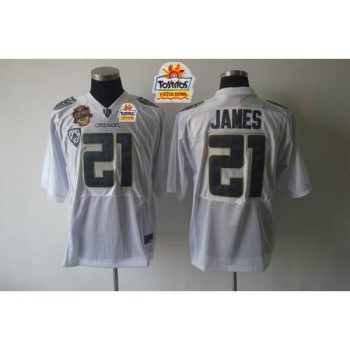 Ducks #21 LaMichael James White Tostitos Fiesta Bowl Stitched NCAA Jersey Ducks #21 LaMichael James White Tostitos Fiesta Bowl Stitched NCAA Jersey