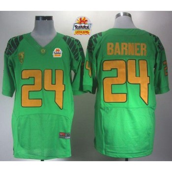 Ducks #24 Kenjon Barner Green Elite PAC-12 Patch Tostitos Fiesta Bowl Stitched NCAA Jersey Ducks #24 Kenjon Barner Green Elite PAC-12 Patch Tostitos Fiesta Bowl Stitched NCAA Jersey