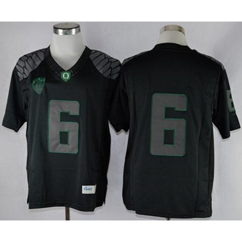 Ducks #6 Charles Nelson Blackout Limited Stitched NCAA Jersey