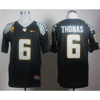 Ducks #6 De'Anthony Thomas Black Elite PAC-12 Patch Stitched NCAA Jersey