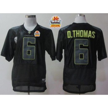 Ducks #6 De'Anthony Thomas Black Pro Combat Pac-12 Tostitos Fiesta Bowl Stitched NCAA Jersey
