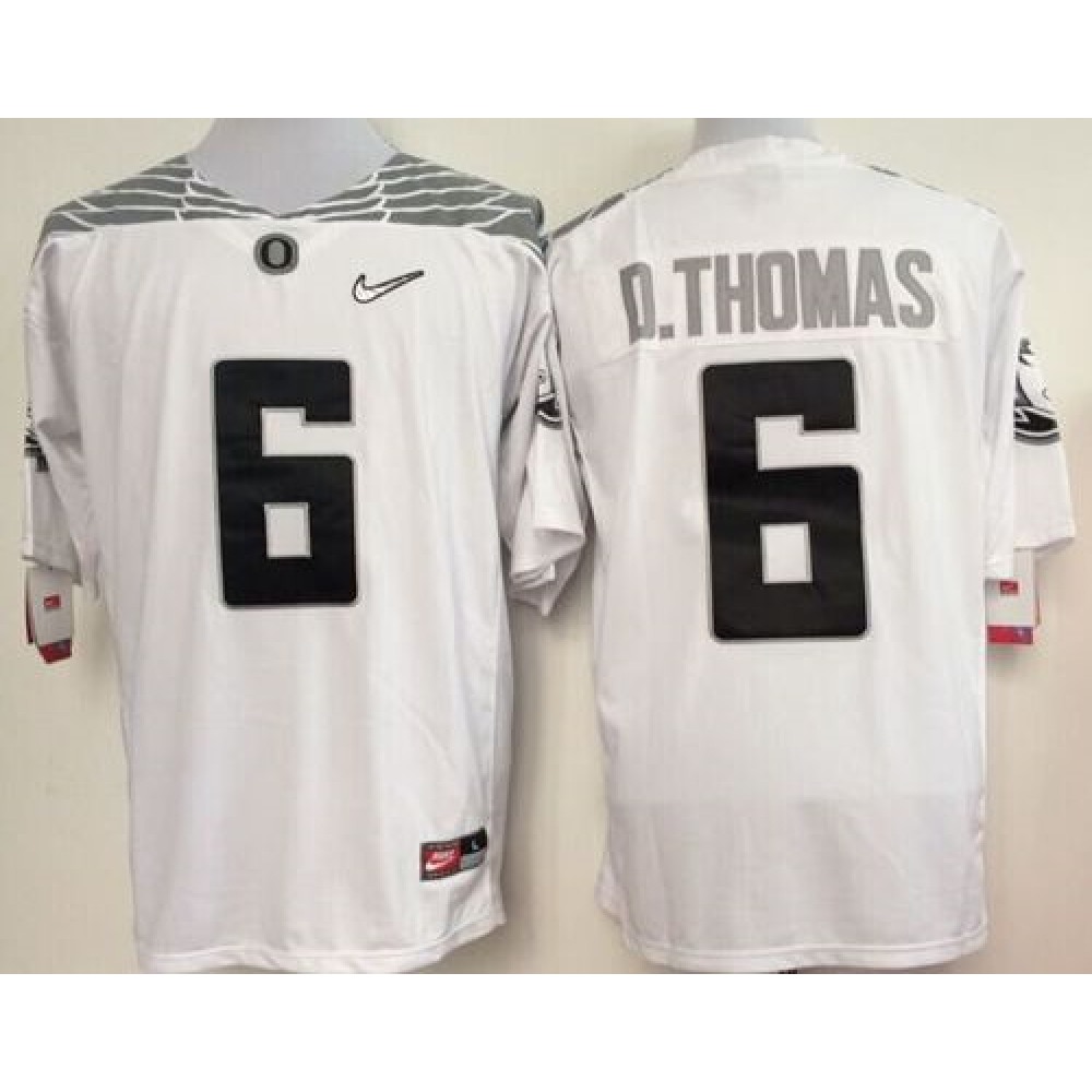 Ducks #6 De'Anthony Thomas White Diamond Quest Stitched NCAA Jersey
