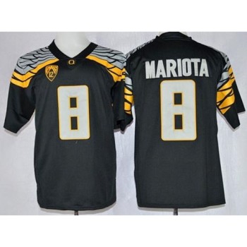 Ducks #8 Marcus Mariota Black Mach Speed Limited Stitched NCAA Jersey Ducks #8 Marcus Mariota Black Mach Speed Limited Stitched NCAA Jersey