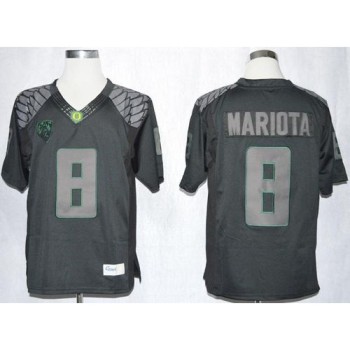 Ducks #8 Marcus Mariota Blackout Limited Stitched NCAA Jersey Ducks #8 Marcus Mariota Blackout Limited Stitched NCAA Jersey