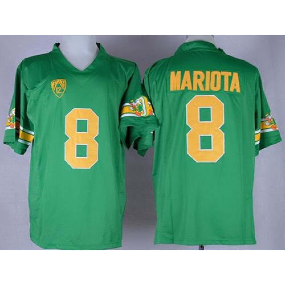 Ducks #8 Marcus Mariota Green 1994 Throwback Stitched NCAA Jersey