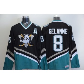 Ducks #8 Teemu Selanne Black CCM Throwback Stitched NHL Jersey Ducks #8 Teemu Selanne Black CCM Throwback Stitched NHL Jersey