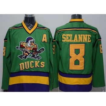 Ducks #8 Teemu Selanne Green CCM Throwback Stitched NHL Jersey Ducks #8 Teemu Selanne Green CCM Throwback Stitched NHL Jersey
