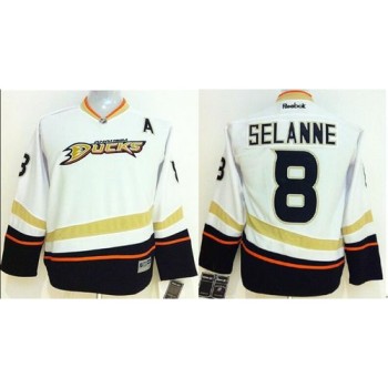 Ducks #8 Teemu Selanne White Youth Stitched NHL Jersey Ducks #8 Teemu Selanne White Youth Stitched NHL Jersey