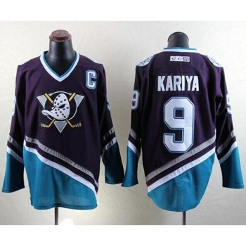 Ducks #9 Paul Kariya Purple/Turquoise CCM Throwback Stitched NHL Jersey Ducks #9 Paul Kariya Purple/Turquoise CCM Throwback Stitched NHL Jersey