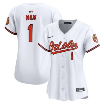 Women's Baltimore Orioles White #1 Mom Home Limited Jersey Women's Baltimore Orioles White #1 Mom Home Limited Jersey