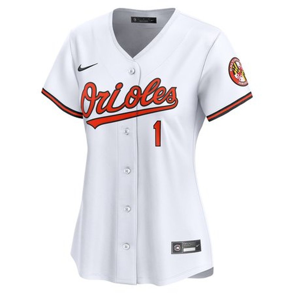 Women's Baltimore Orioles White #1 Mom Home Limited Jersey Women's Baltimore Orioles White #1 Mom Home Limited Jersey