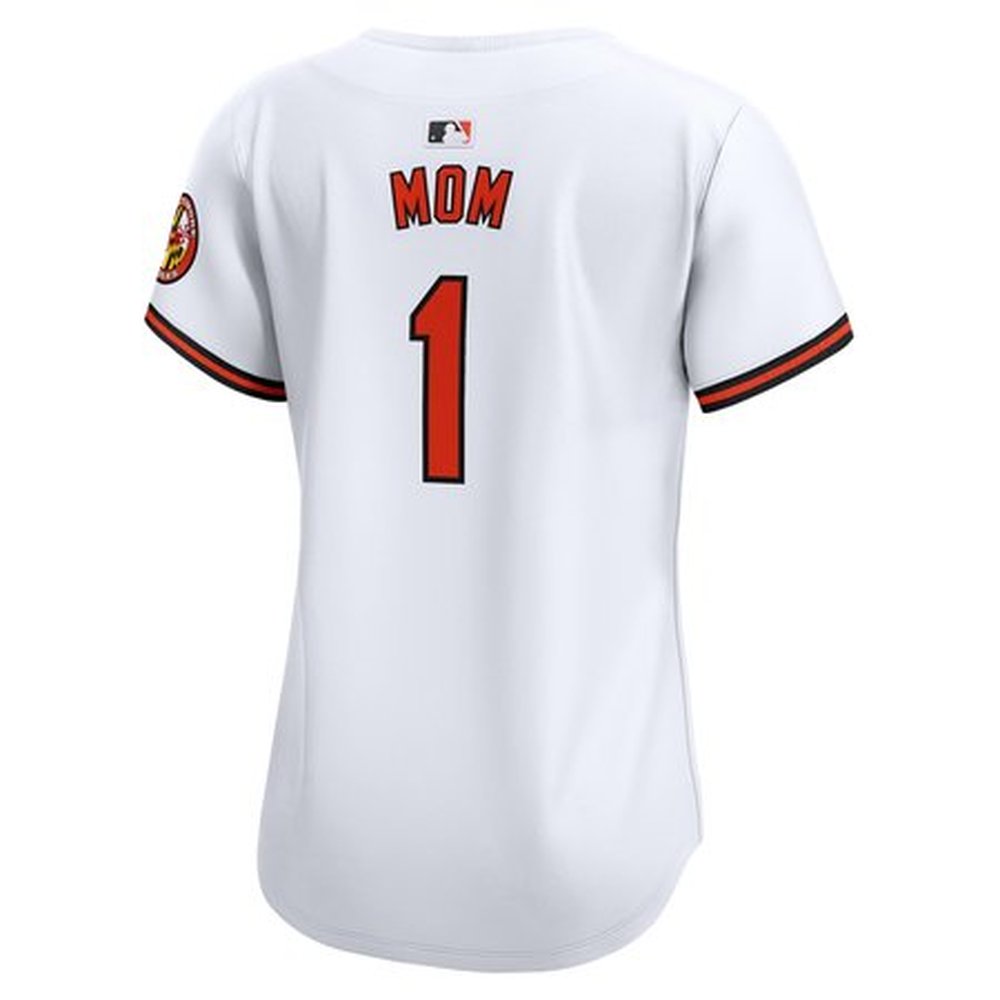 Women's Baltimore Orioles White #1 Mom Home Limited Jersey Women's Baltimore Orioles White #1 Mom Home Limited Jersey