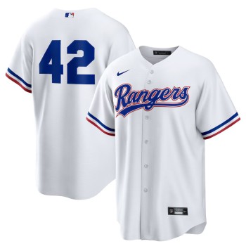 Men's Texas Rangers #42 Jackie Robinson Nike White Home 2025 Jackie Robinson Day Replica Jersey