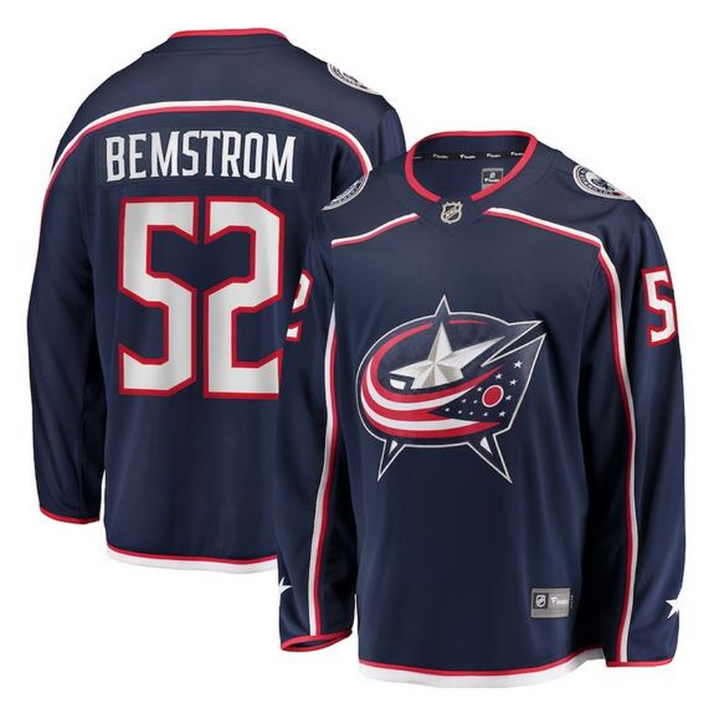 Youth Columbus Blue Jackets #52 Emil Bemstrom Navy Stitched Jersey Youth Columbus Blue Jackets #52 Emil Bemstrom Navy Stitched Jersey