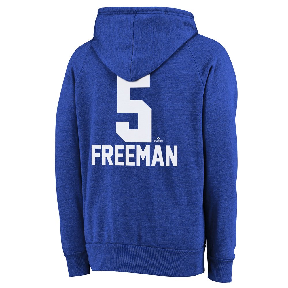 Men's Los Angeles Dodgers #5 Freddie Freeman Threads Royal 2024 World Series Champions Hoodie Men's Los Angeles Dodgers #5 Freddie Freeman Threads Royal 2024 World Series Champions Hoodie