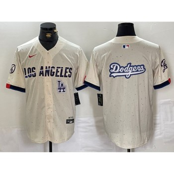Men's Los Angeles Dodgers Blank Cream Stitched Baseball Jersey Men's Los Angeles Dodgers Blank Cream Stitched Baseball Jersey
