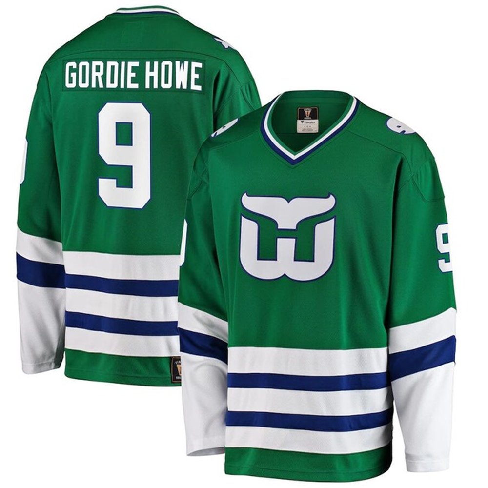 Youth Carolina Hurricanes Hartford Whalers #9 Gordie Howe Green Stitched Jersey Youth Carolina Hurricanes Hartford Whalers #9 Gordie Howe Green Stitched Jersey