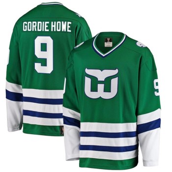 Youth Carolina Hurricanes Hartford Whalers #9 Gordie Howe Green Stitched Jersey