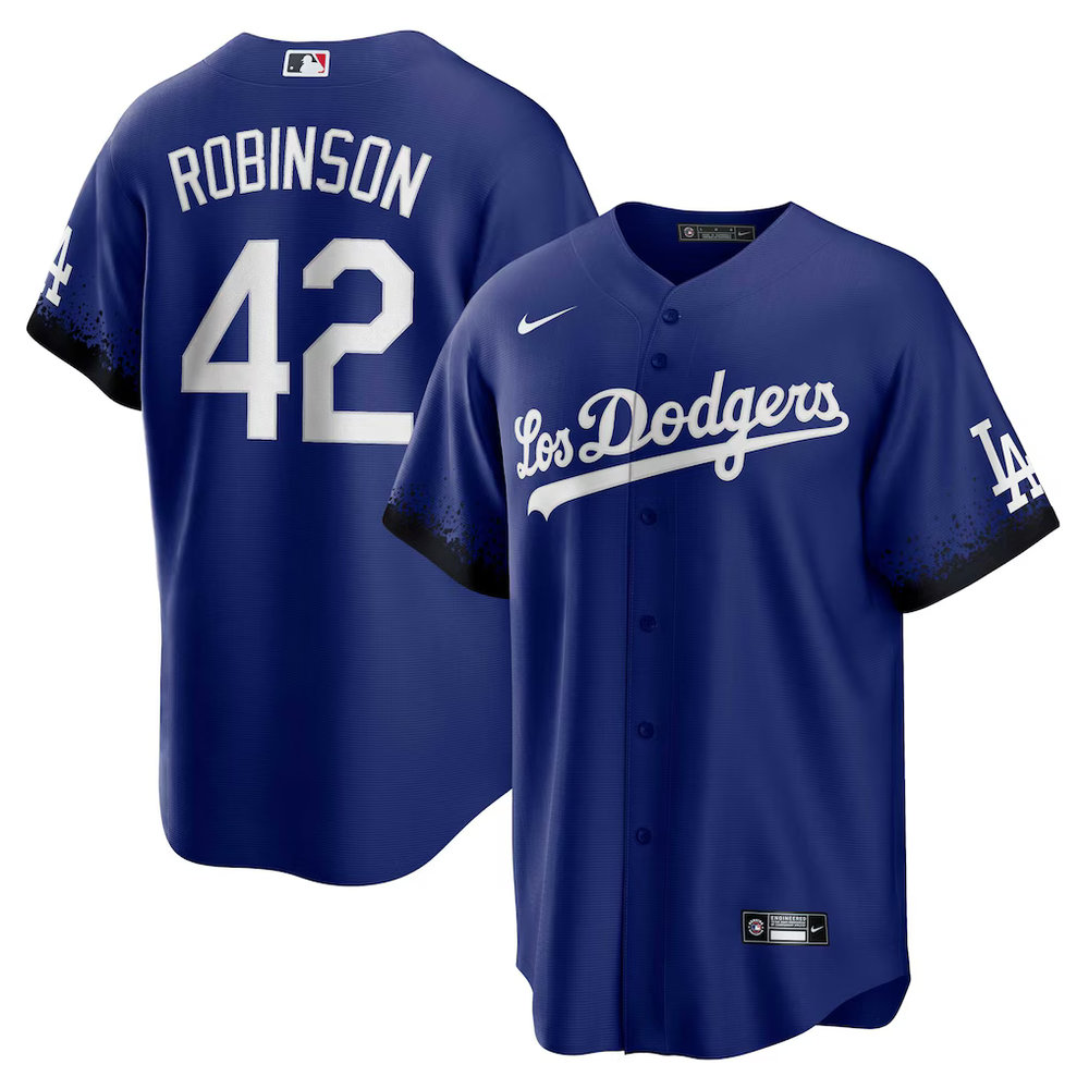 Youth Los Angeles Dodgers #42 Jackie Robinson Nike Royal City Connect Replica Player Jersey
