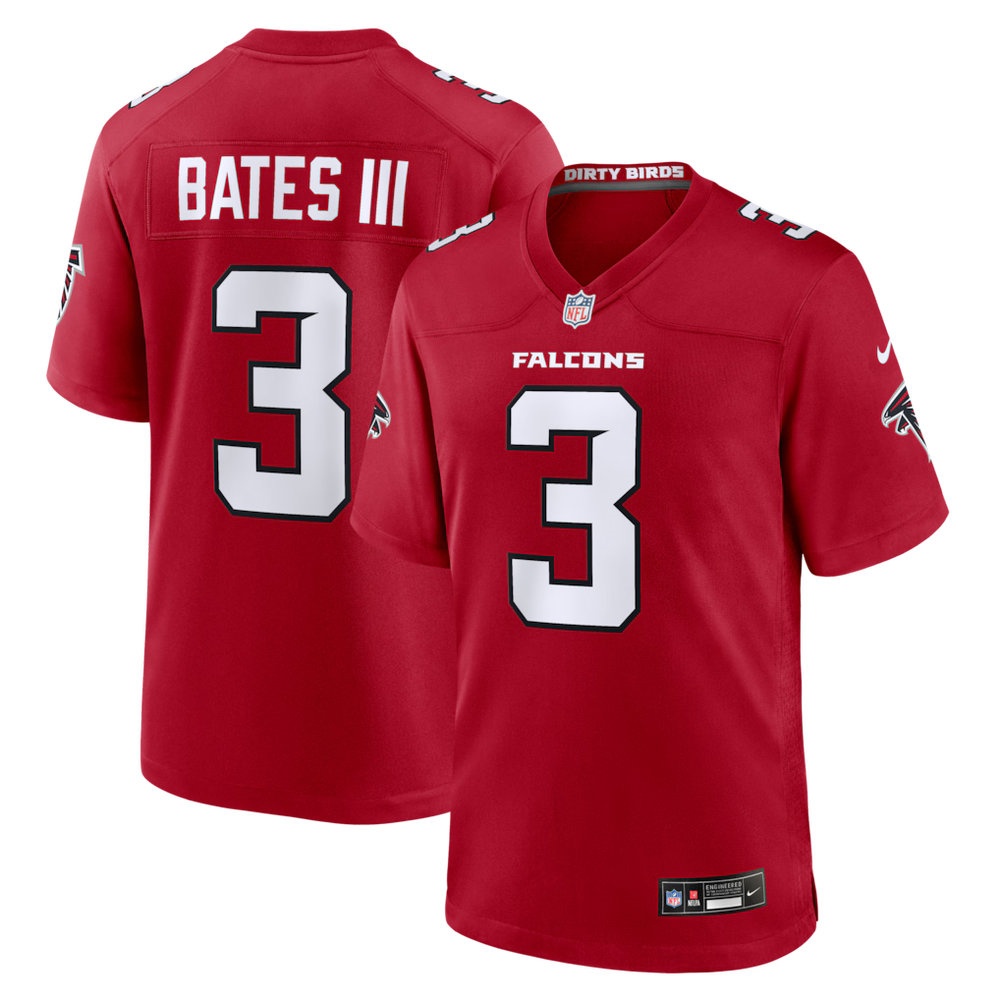 Men's Atlanta Falcons #3 Jessie Bates III Red Game Jersey