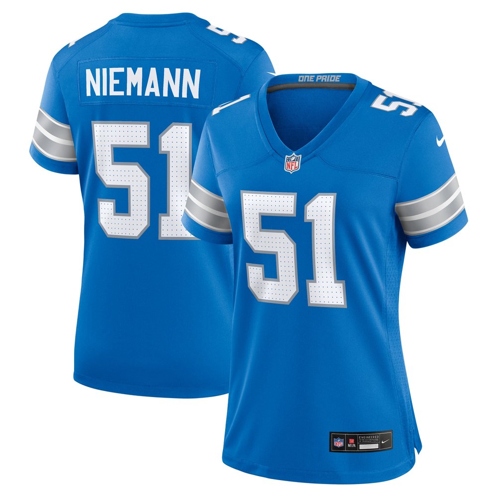 Women's Detroit Lions Ben Niemann  Blue Team Game Jersey