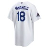 Men's Los Angeles Dodgers Yoshinobu Yamamoto Nike White 2024 World Series Champions Big &Tall Replica Player Jersey