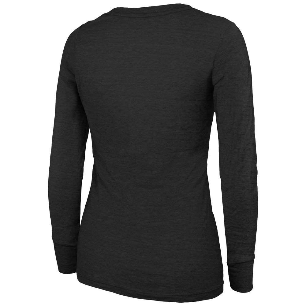 Women's Philadelphia Eagles  Threads Black Super Bowl LIX Champions Highlight Tri-Blend Scoop Neck Long Sleeve T-Shirt Women's Philadelphia Eagles  Threads Black Super Bowl LIX Champions Highlight Tri-Blend Scoop Neck Long Sleeve T-Shirt