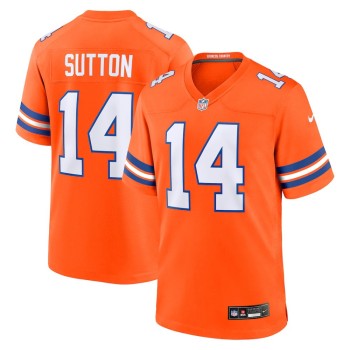 Men's Denver Broncos Courtland Sutton Orange Mile High Collection 1977 Throwback Player Game Jersey Men's Denver Broncos Courtland Sutton Orange Mile High Collection 1977 Throwback Player Game Jersey