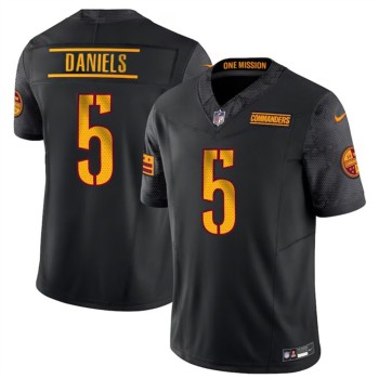 Men's Washington Commanders #5 Jayden Daniels Black 2024 F.U.S.E Vapor Limited Stitched Football Jersey Men's Washington Commanders #5 Jayden Daniels Black 2024 F.U.S.E Vapor Limited Stitched Football Jersey