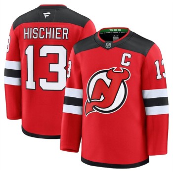 Men's New Jersey Devils #13 Nico Hischier Red 2024-25 Home Stitched Hockey Premium Jersey Men's New Jersey Devils #13 Nico Hischier Red 2024-25 Home Stitched Hockey Premium Jersey