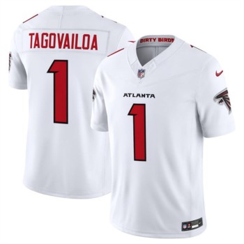 Men's Atlanta Falcons #1 Tua Tagovailoa White New F.U.S.E. Vapor Untouchable Limited Stitched Football Jersey