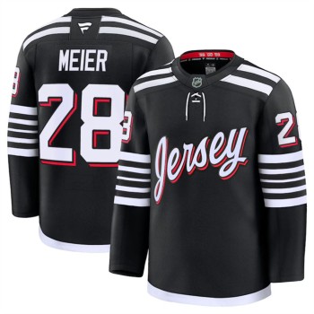 Men's New Jersey Devils #28 Timo Meier Black 2024-25 Alternate Stitched Hockey Premium Jersey Men's New Jersey Devils #28 Timo Meier Black 2024-25 Alternate Stitched Hockey Premium Jersey