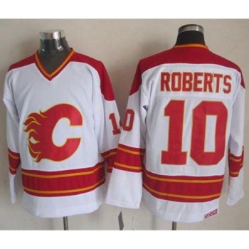 Flames #10 Gary Roberts White CCM Throwback Stitched NHL Jersey Flames #10 Gary Roberts White CCM Throwback Stitched NHL Jersey