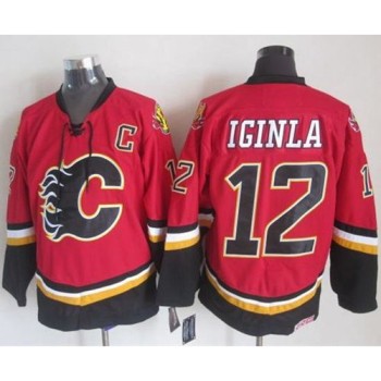 Flames #12 Jarome Iginla Red/Black CCM Throwback Stitched NHL Jersey Flames #12 Jarome Iginla Red/Black CCM Throwback Stitched NHL Jersey