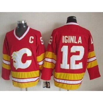 Flames #12 Jarome Iginla Red CCM Throwback Stitched NHL Jersey Flames #12 Jarome Iginla Red CCM Throwback Stitched NHL Jersey