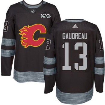 Flames #13 Johnny Gaudreau Black 1917-2017 100th Anniversary Stitched NHL Jersey Flames #13 Johnny Gaudreau Black 1917-2017 100th Anniversary Stitched NHL Jersey